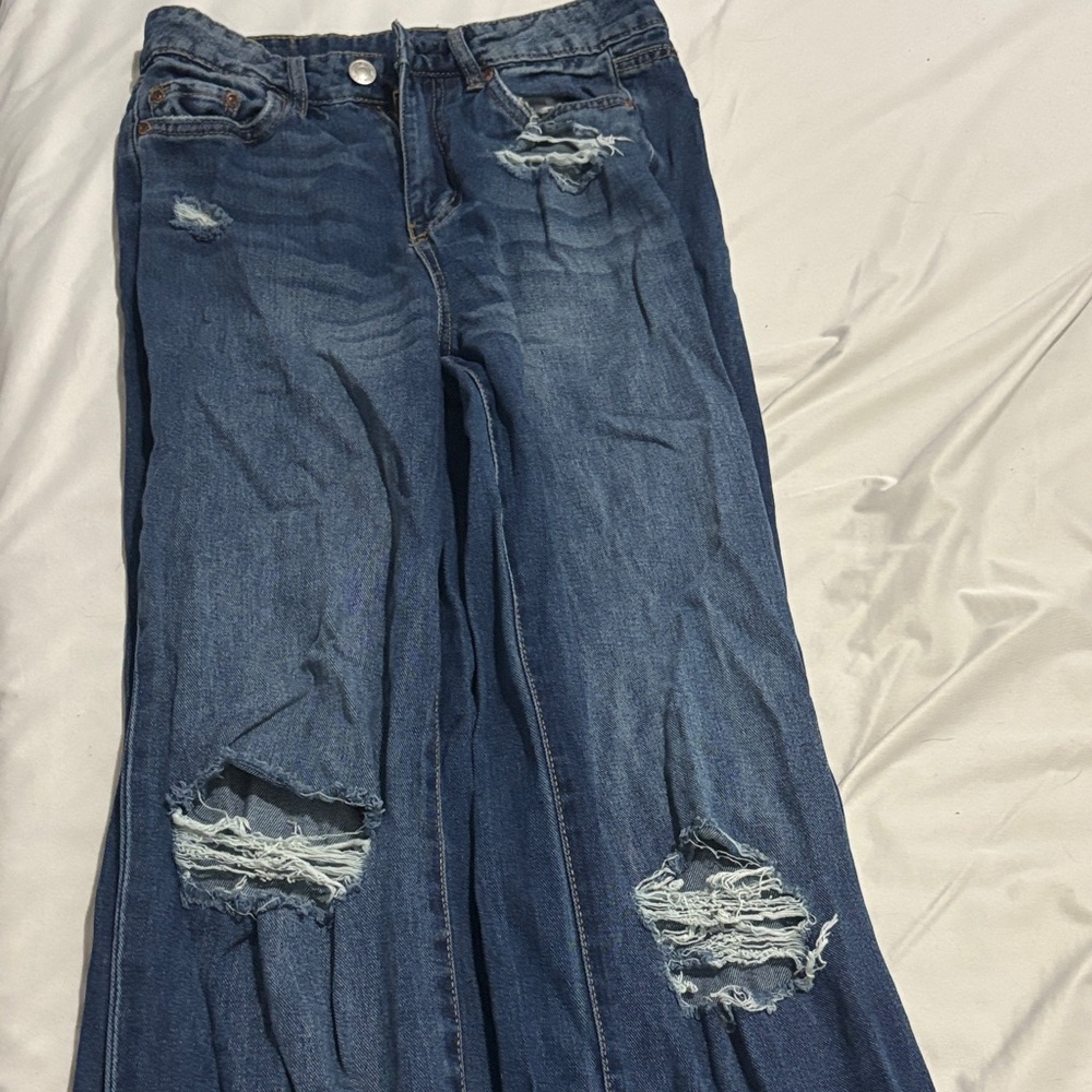 Bluenotes Distressed Flare Jeans in Blue